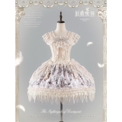 B.Dolly The Nightingale Of Courtyard JSK with detachable Lace Feather Hem(Pre-Order/Full Payment Without Shipping)